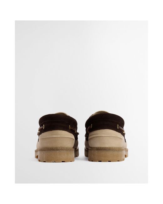 Barbour Brown Re-Engineered Deck Boat Shoes for men