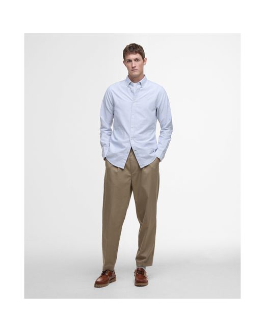 Barbour Blue Striped Oxford Tailored Shirt for men