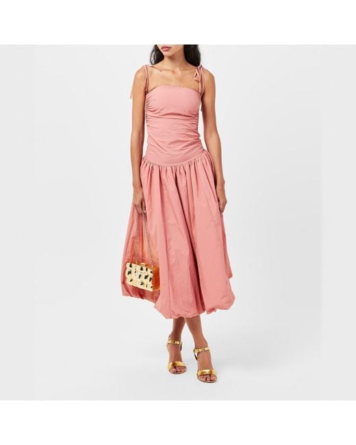 Amy Lynn Pink Alexa Puffball Fitted Bodice Peplum Dress