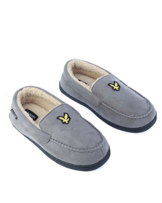 Lyle & Scott Blue Aspen Moccasin Slipper for men