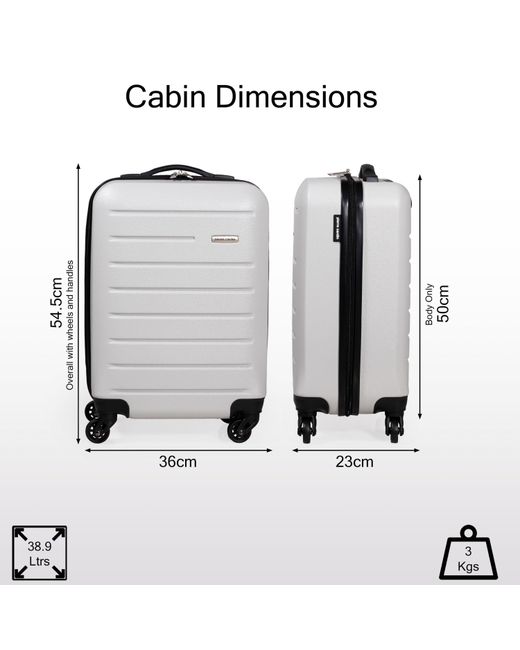 Pierre Cardin Gray Voyager Hard Shell Travel Suitcase Cabin Luggage