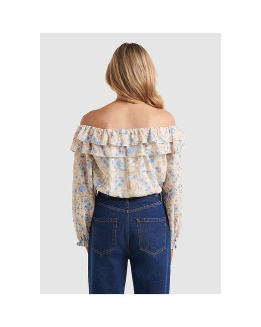 Forever New Multicolor Olivia Ruffle Bardot Top