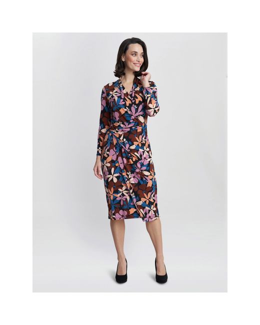 Gina Bacconi Blue Isobel Jersey Wrap Dress