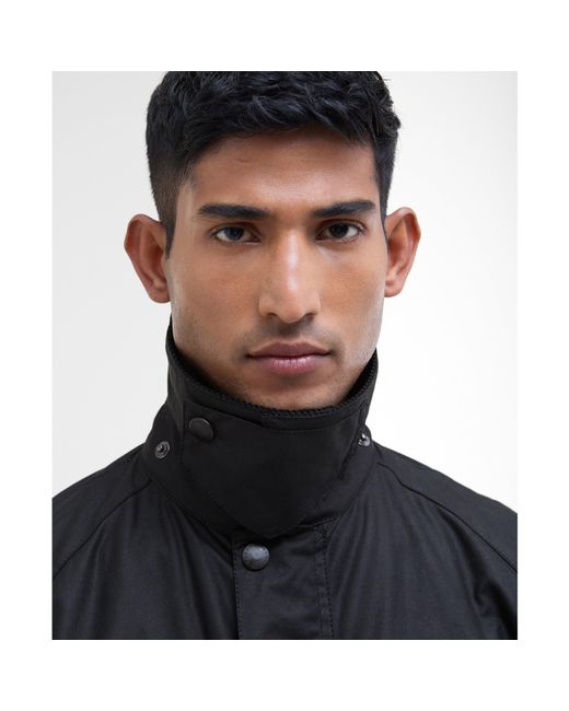 Barbour Black Ashby Water Resistant Windproof Long Sleeve Wax Jacket for men