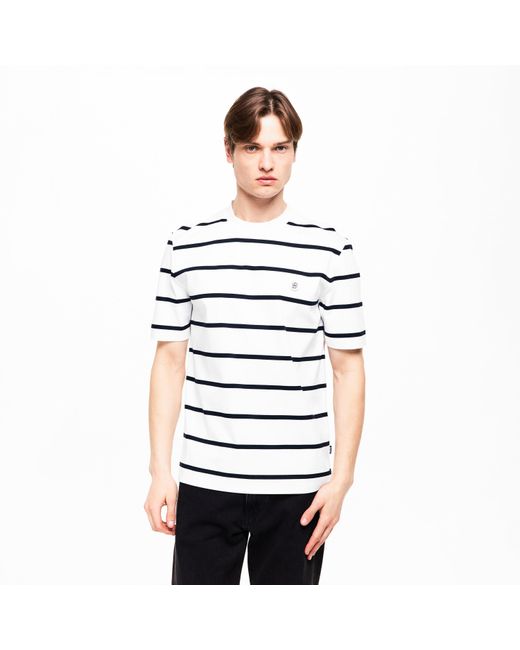Boss White Taut Minimalist Design T-Shirt With Logo Detail for men