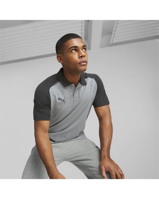 PUMA Gray Teamcup Casuals Polo Shirt for men
