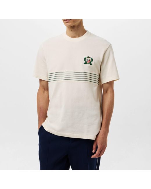 Lacoste White Crest Stripe T-Shirt for men