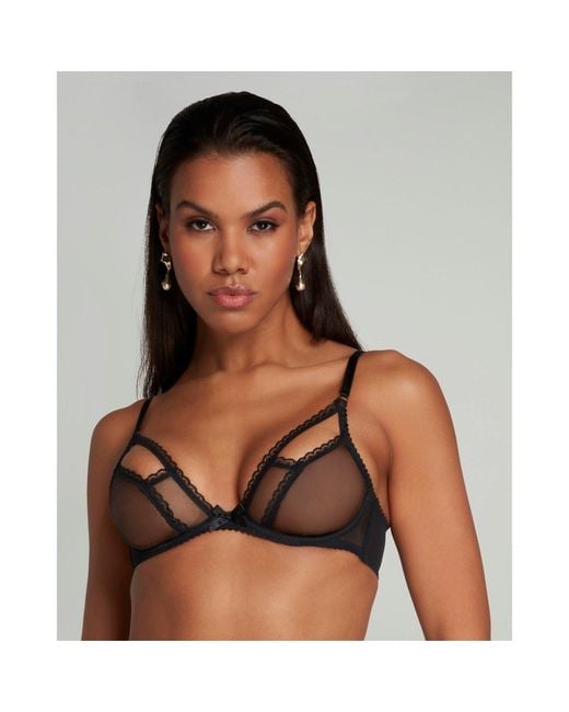 Agent Provocateur Black Fia Plunge Underwired Bra