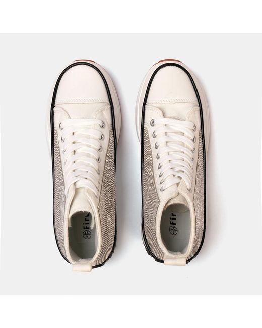 Firetrap Natural Platform Hi Top Ladies Trainers