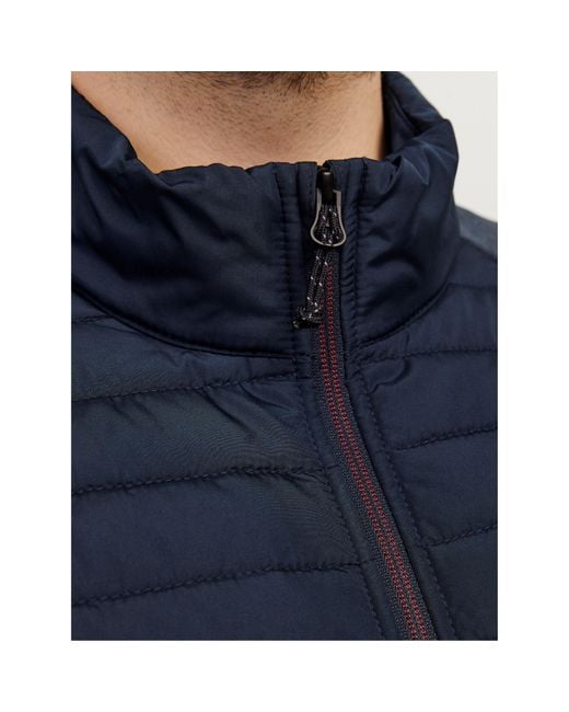 Jack & Jones Blue Lightweight Quilted Puffer Jacket for men