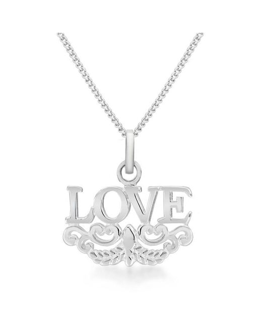 Be You White Sterling 'love' Necklace