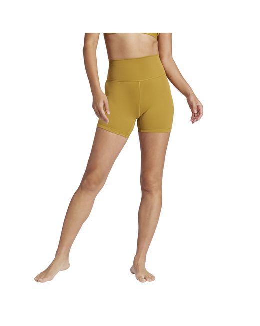 Adidas Yellow All Me 5-Inch Short Leggings