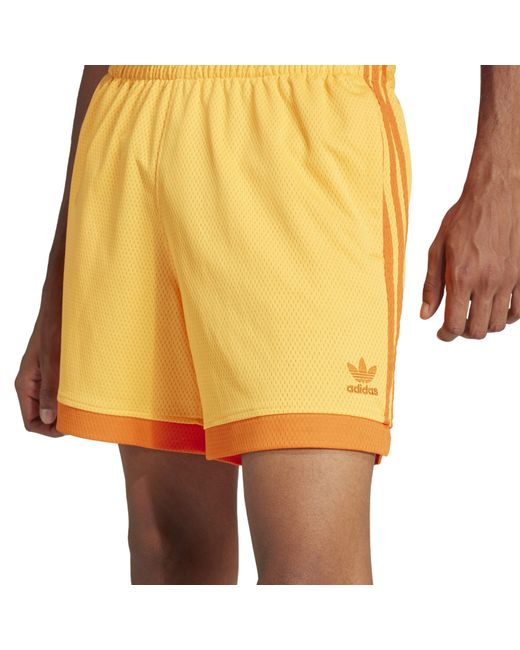 Adidas Originals Yellow Mockeylet Short Woven Tracksuit Shorts for men