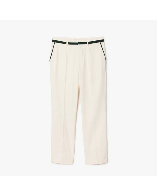 Lacoste White Straight-fit Badge Detail Suit Pants for men