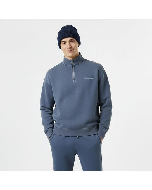 Jack Wills Blue Quarter-Zip Fleece for men