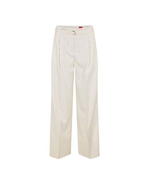 HUGO White Straight Leg Trousers
