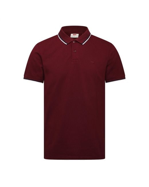 Levi's Red Slim Housemark Polo Bright Whi for men