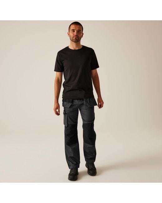 Regatta Black Incursion Workwear Trousers (Regular Leg) for men