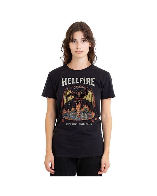 Stranger Things Black Vintage Hawkins High Hellfire Ladi