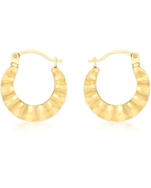 Be You Metallic 9ct Gold Satin & Polished Hoops