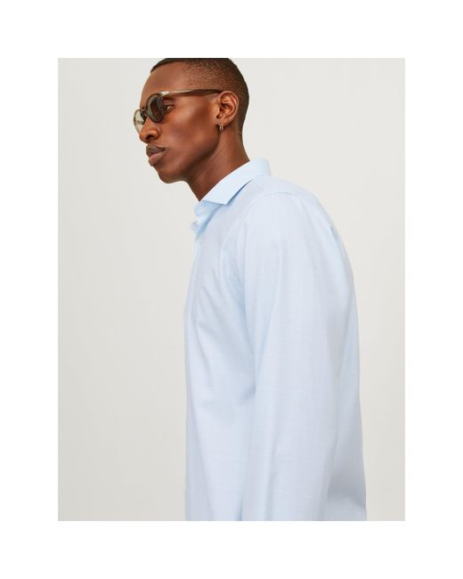 Jack & Jones White Parker Long-Sleeve Patterned Shirt for men