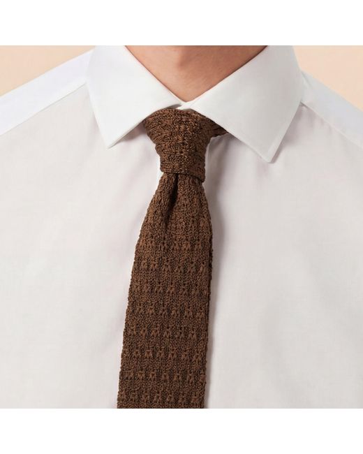 Without Prejudice Natural Sienna Silk Knit Tie for men