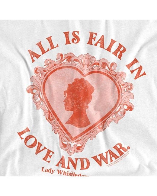 Bridgerton White Love And War Lady Whistledown T Shirt