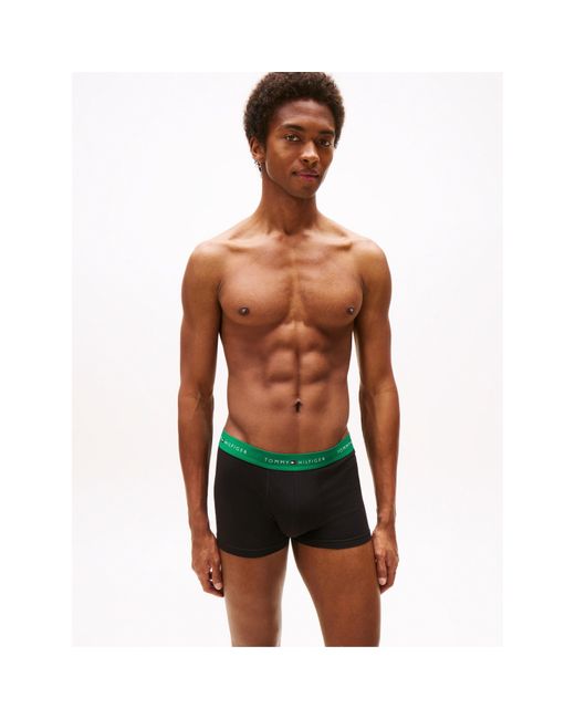 Tommy Hilfiger Black 3-Pack Logo Waistband Trunks for men