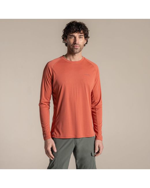 Craghoppers Orange Nosilife Solar Shield+ Long-Sleeved T-Shirt for men