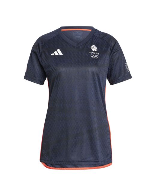 Adidas Blue Great Britain Short Sleeve T-Shirt