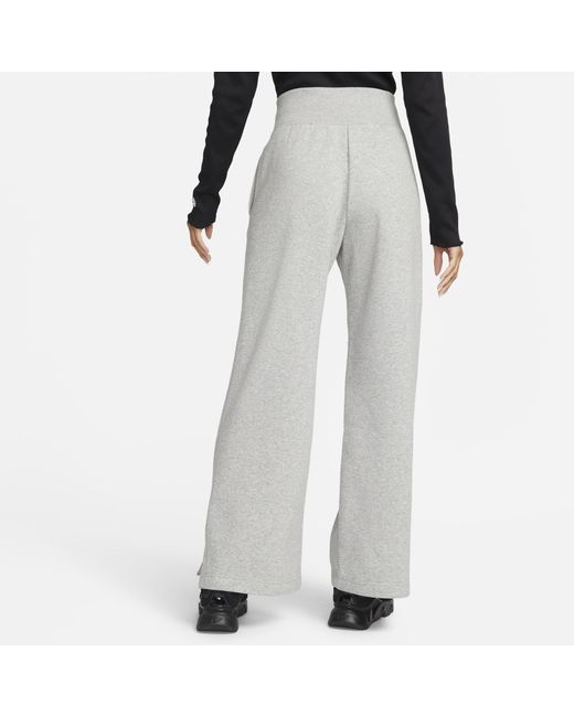 Nike Gray Sportswear Phoenix Fleece High-Waisted Wide-Leg Sweatpants