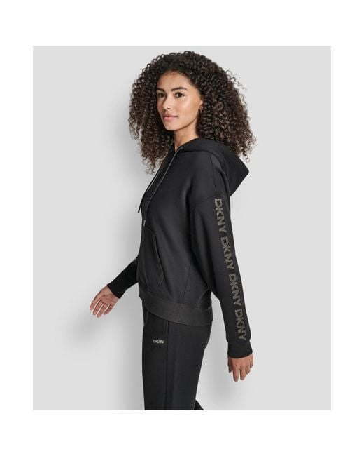 DKNY Black Sport Pull Over Hoodie