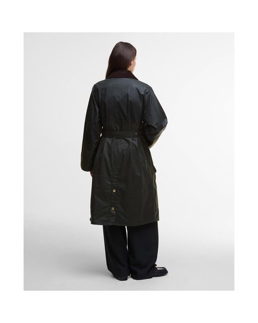 Barbour Black Milda Waxed Trench Belted Wax Jacket