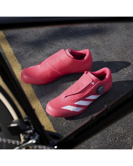Adidas Red Tempo Stripes Boa Road Cycling Shoes for men