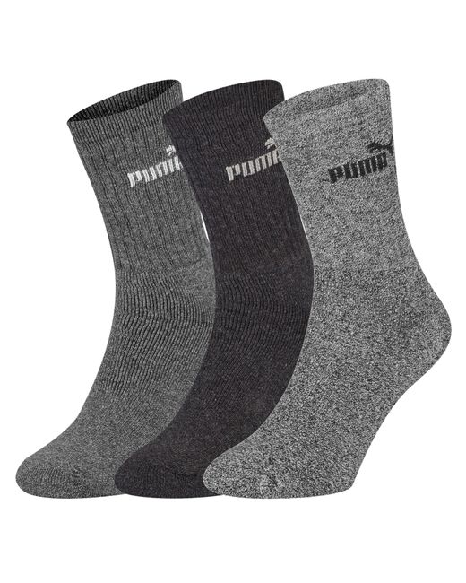 PUMA Black 3 Pack Crew Socks for men