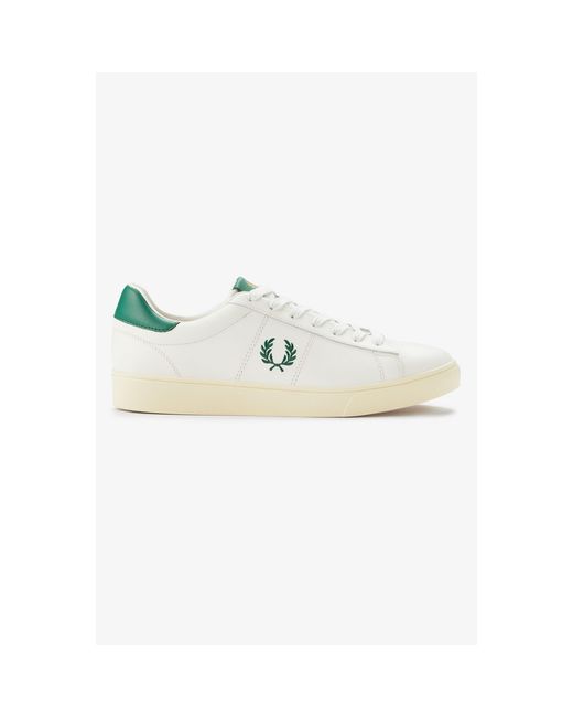 Fred Perry White Spencer Leather Low-Top Trainers for men