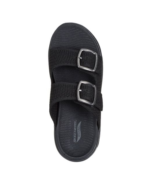 Skechers Black Go Walk Arch Fit 2.0 Sandal-D Flat Sandals