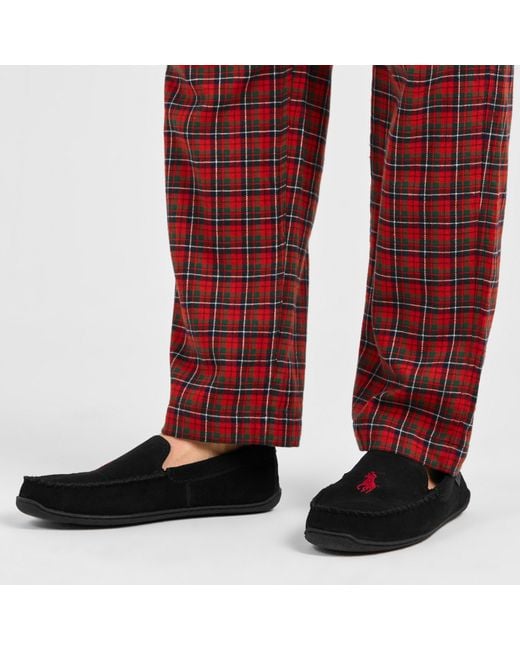 Polo Ralph Lauren Black Brenan Moccasin Slippers for men