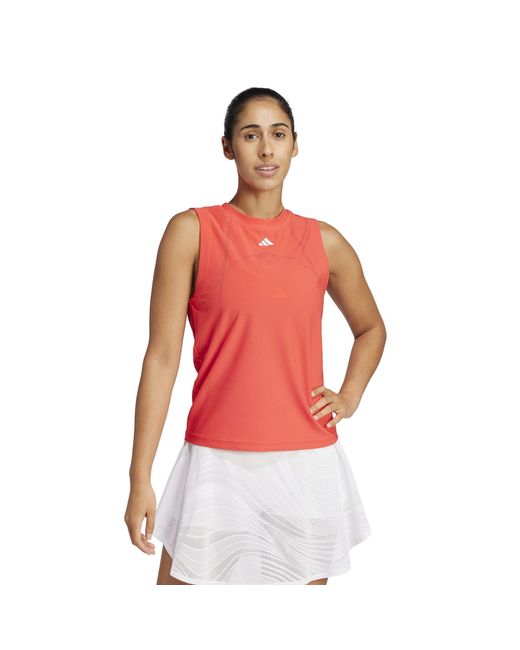 Adidas Red Tennis Pro Climacool+ Match Tank Top