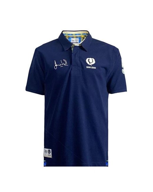 Ellis Rugby Blue Dobbie Weir Rugby Scotland Polo Shirt for men