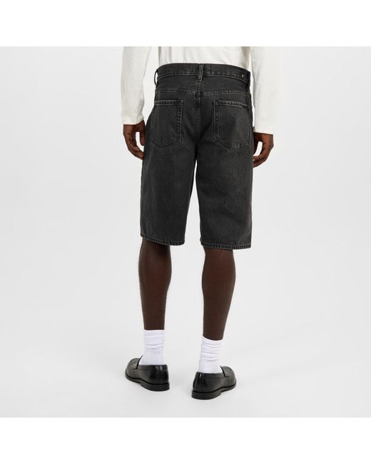 7 For All Mankind Black Wide Denim Shorts for men