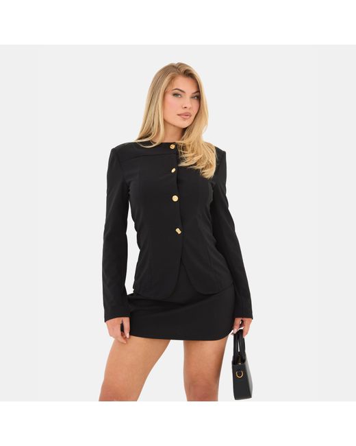 I Saw It First Black Cinched Waist Blazer
