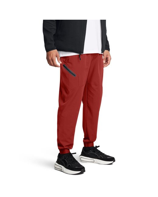 Under Armour Red Unstoppable Closed Hem Woven Joggers for men