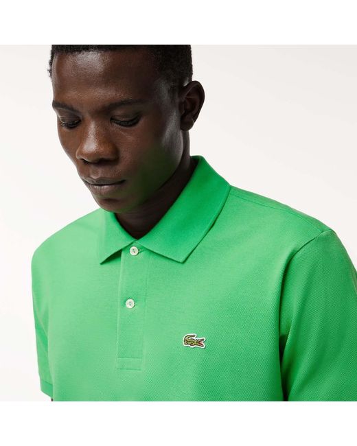 Lacoste Green Petit Piqu¿ Cotton Polo Shirt for men