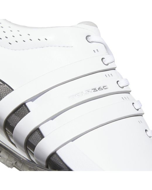 Adidas White Tour360 25 Wide Spikeless Golf Shoes for men