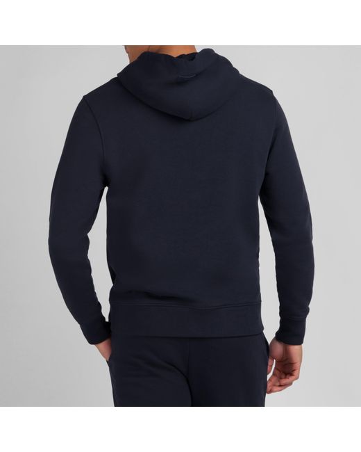 Eden Park Blue Plain Hooded Sweatshirt for men
