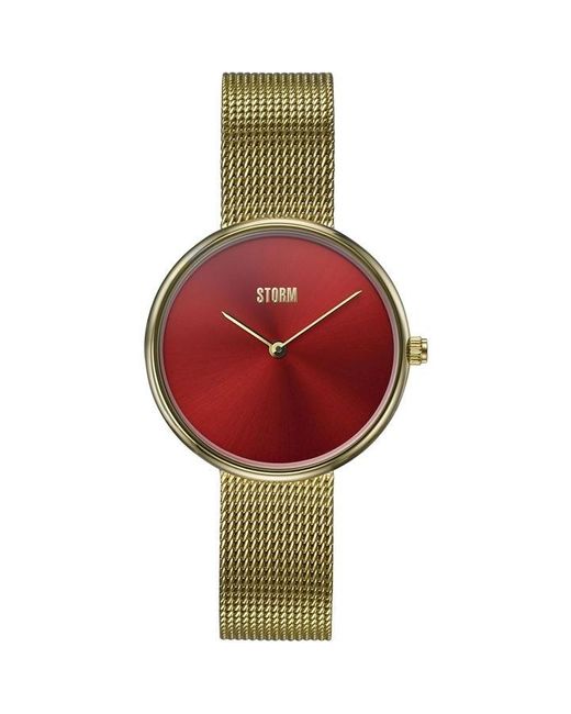 Storm Red Plated Stainless Steel Fashion Analogue Watch