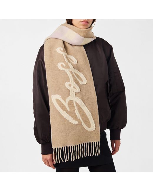 Boss Natural Cecy Fringed Large Midweight Scarf