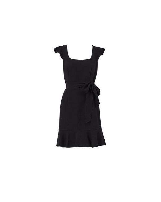 Adrianna Papell Crepe Flounce Dress in Black Lyst UK