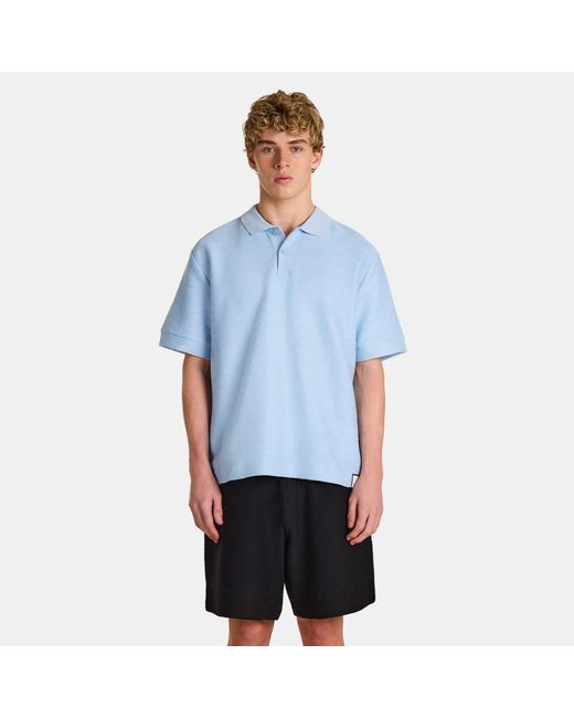PREVU Blue Ottoman Short Sleeve Polo Shirt for men